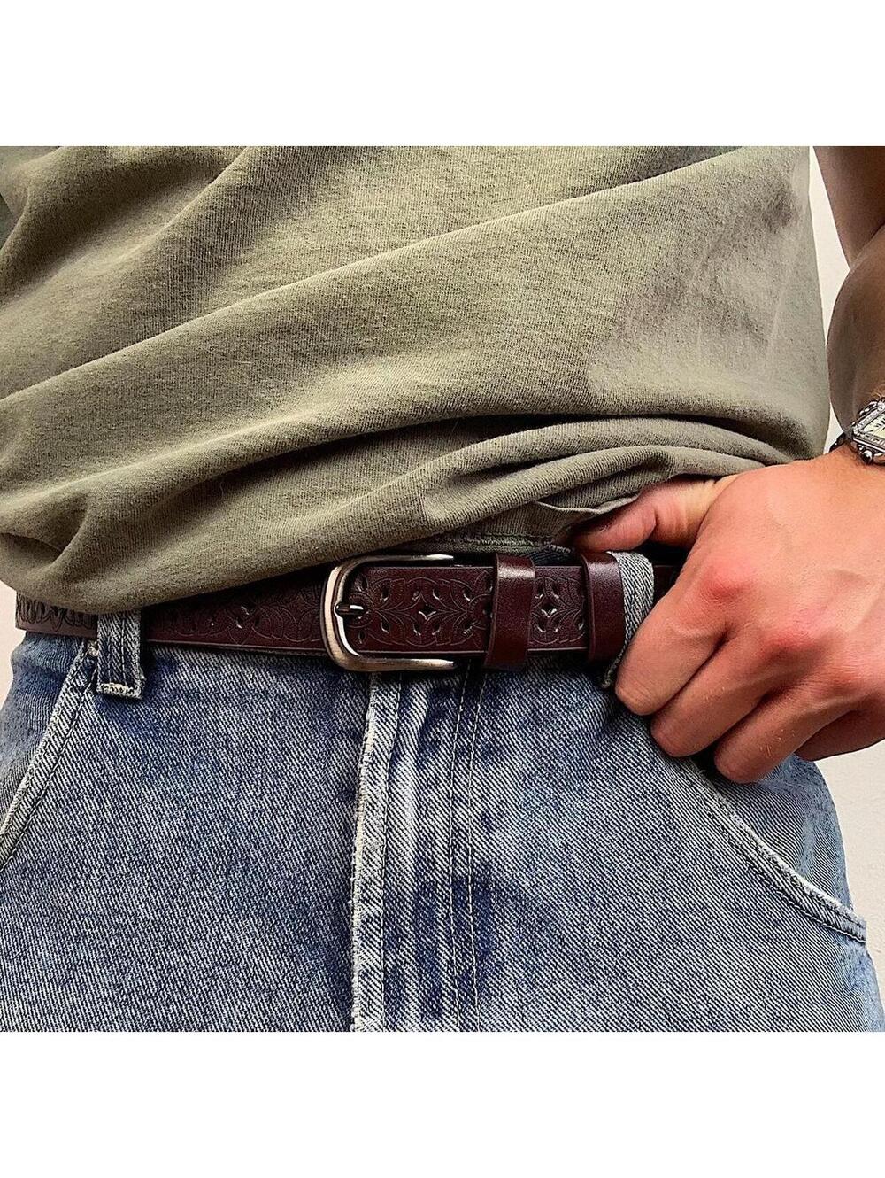 American Western Cowboy vintage style brown belt. 40 inches length - Picture 2 of 8